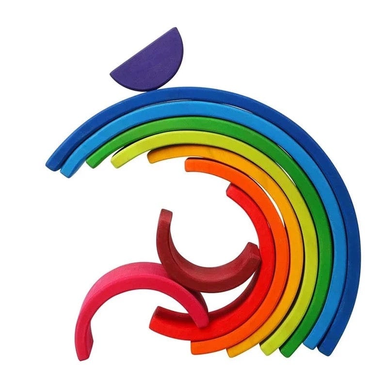 Pikkaboo Toys Woody Buddy - Large Rainbow Stacker