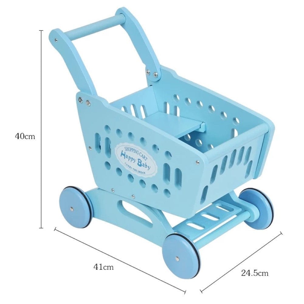 Pikkaboo Toys Woody Buddy - Supermarket Trolley - Blue