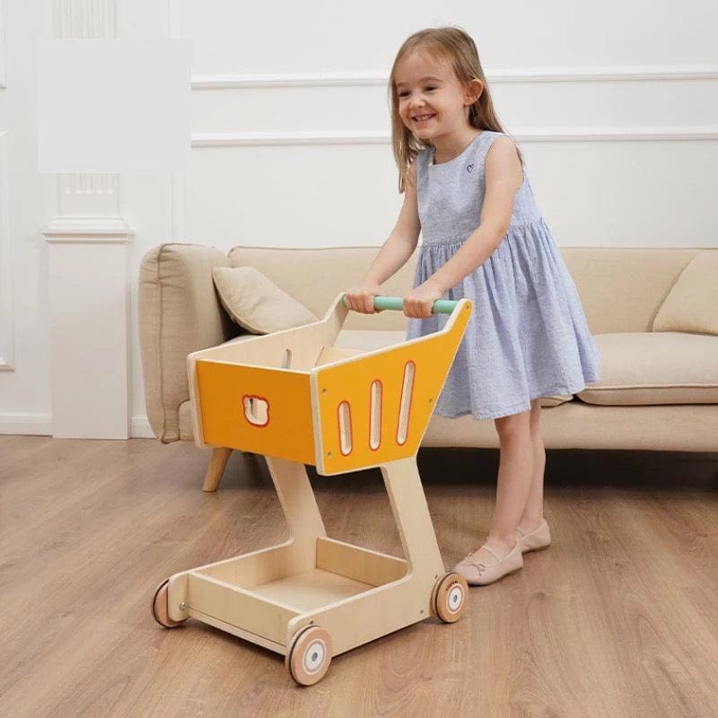 Pikkaboo Toys "Woody Buddy - Supermarket Trolley for the bigger kids - Orange