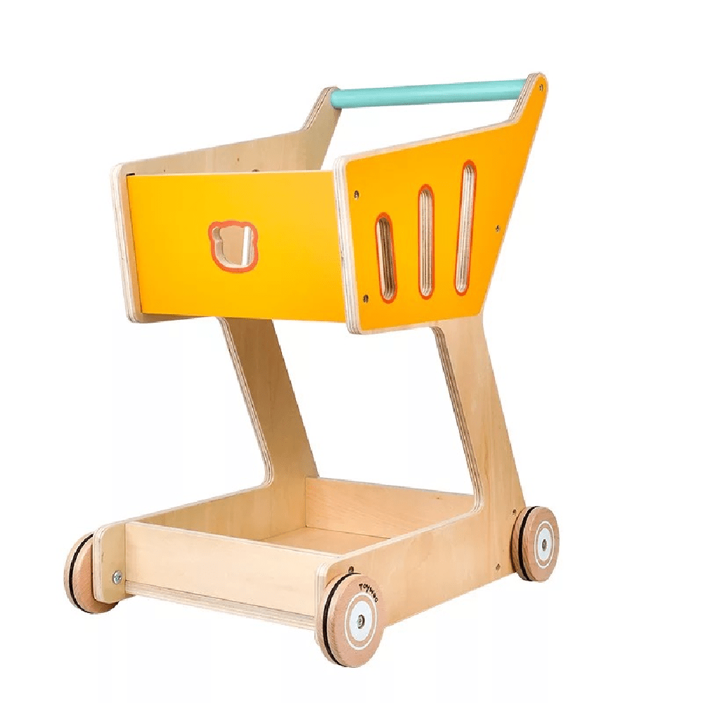 Pikkaboo Toys "Woody Buddy - Supermarket Trolley for the bigger kids - Orange