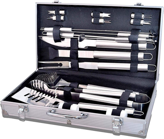 ProCamp Outdoor ProCamp 18-Piece Stainless Steel BBQ  Tool Set With Aluminum Storage Case