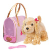 Pucci Pups Toys Pucci Pups Gold & Pink Heart Print Glam Bag W/Cocker Spaniel