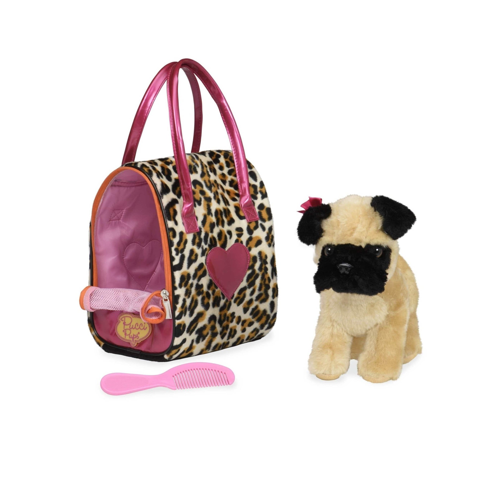 Pucci Pups Toys Pucci Pups Leopard Plush Glam Bag & Pug