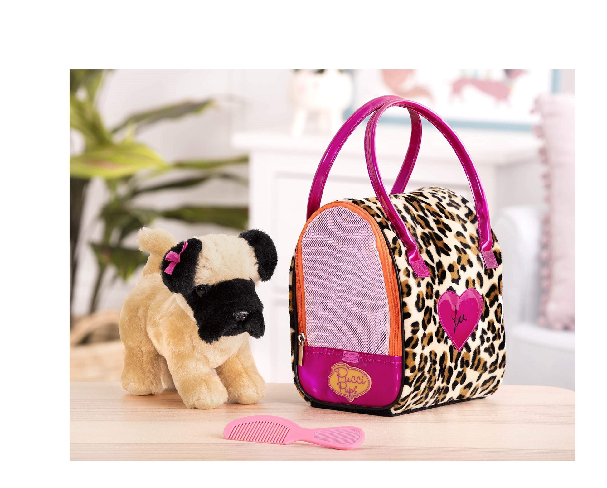 Pucci Pups Toys Pucci Pups Leopard Plush Glam Bag & Pug