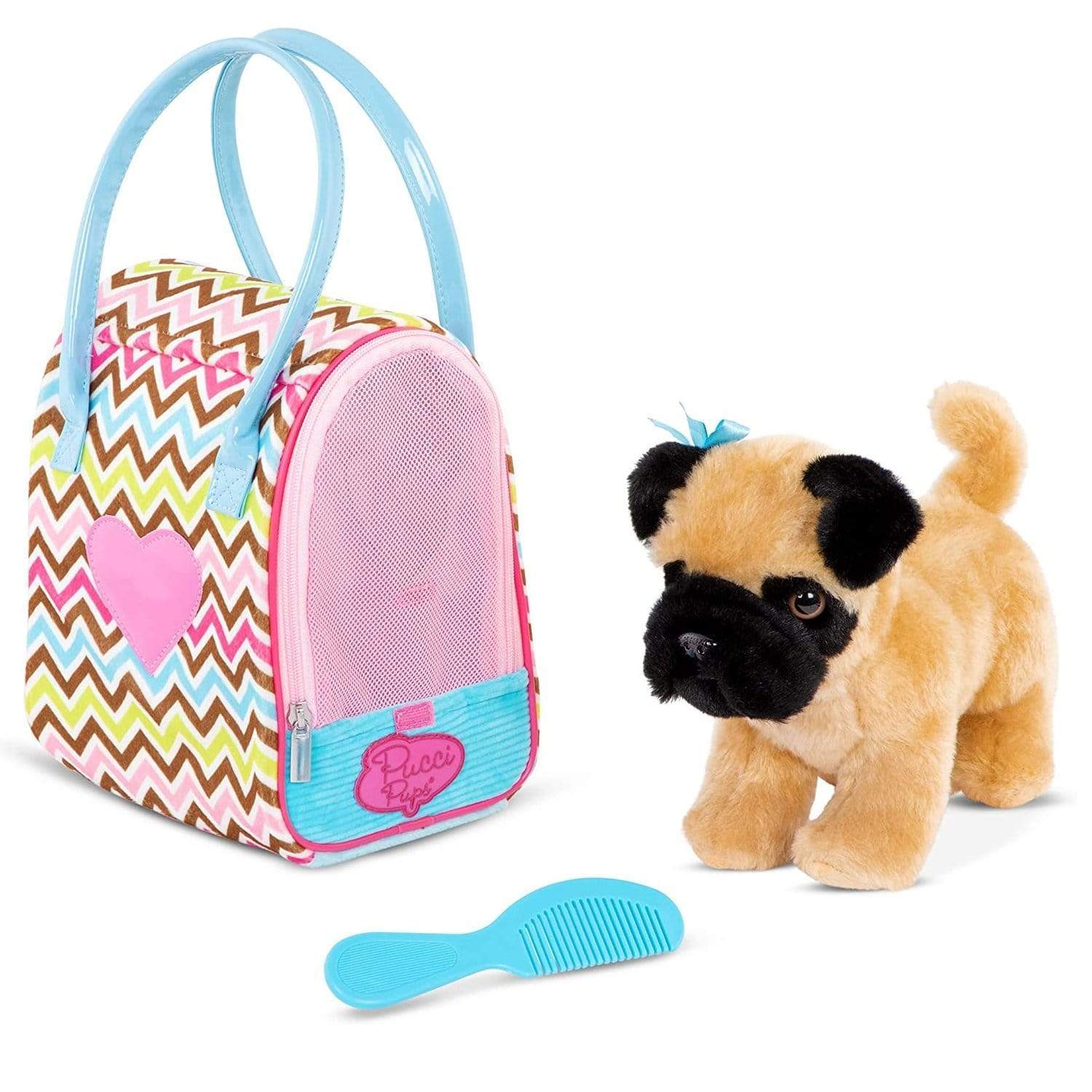 Pucci Pups Toys Pucci Pups Zigzag Print Glam Bag W/Pug