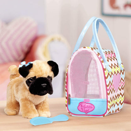 Pucci Pups Toys Pucci Pups Zigzag Print Glam Bag W/Pug