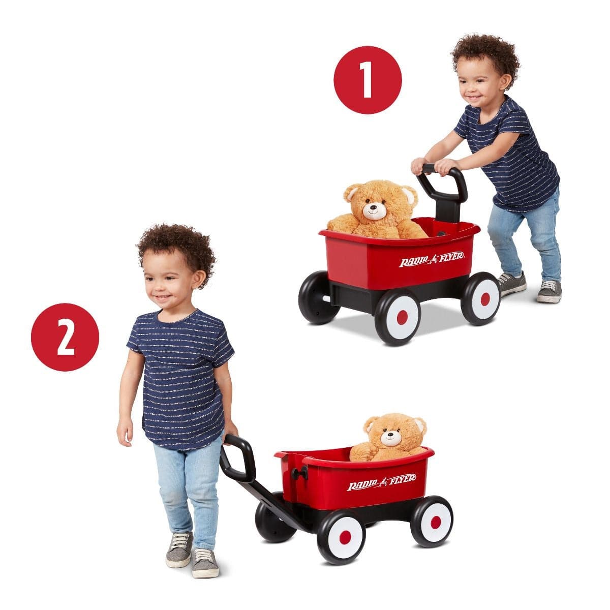 Radio Flyer Babies Radio Flyer - Push & Play Walker Wagon With Teddy Bear