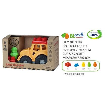 ROLL UP KIDS Toys Roll Up Kids Eco Friendly Cartoon Car 2 Bricks Vehicle Toy