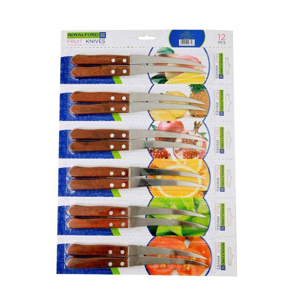 Royalford Home & Kitchen Royalford 12pc Fruit Knives With Wooden Hand (1x50) - (RF9487)