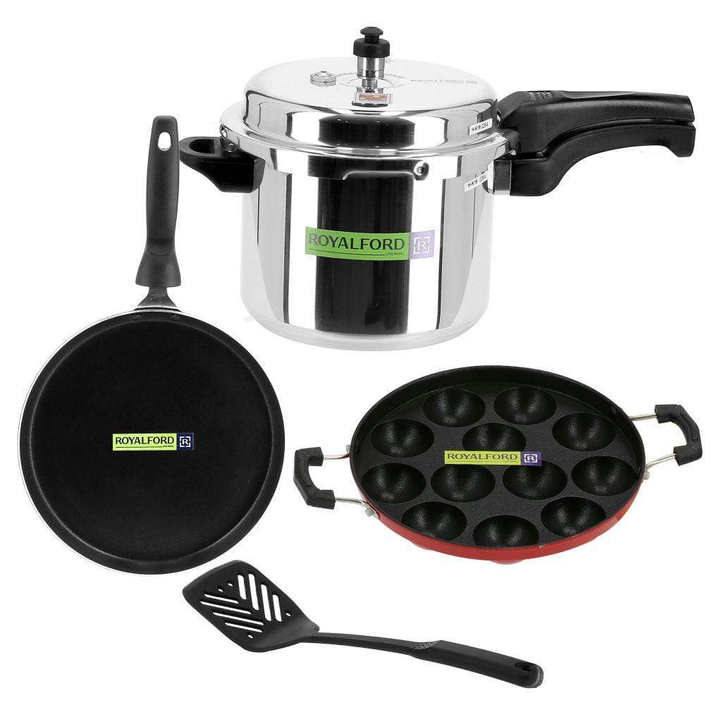 Royalford Home & Kitchen Royalford 5.0L Alu. Pressure Cooker (4in1 Combo) - (RF9705)