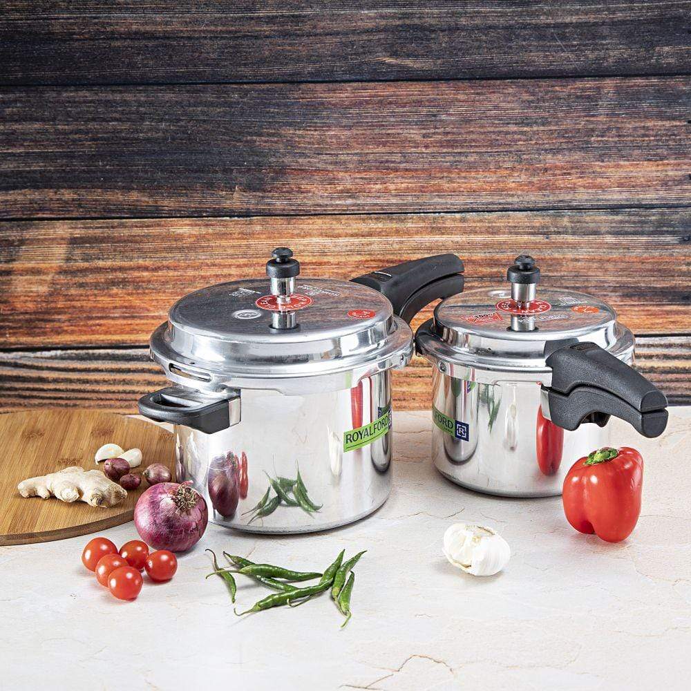 Royalford Home & Kitchen Royalford 5+3Ltr Combo Alum. Pressure Cooker - (RF8428)