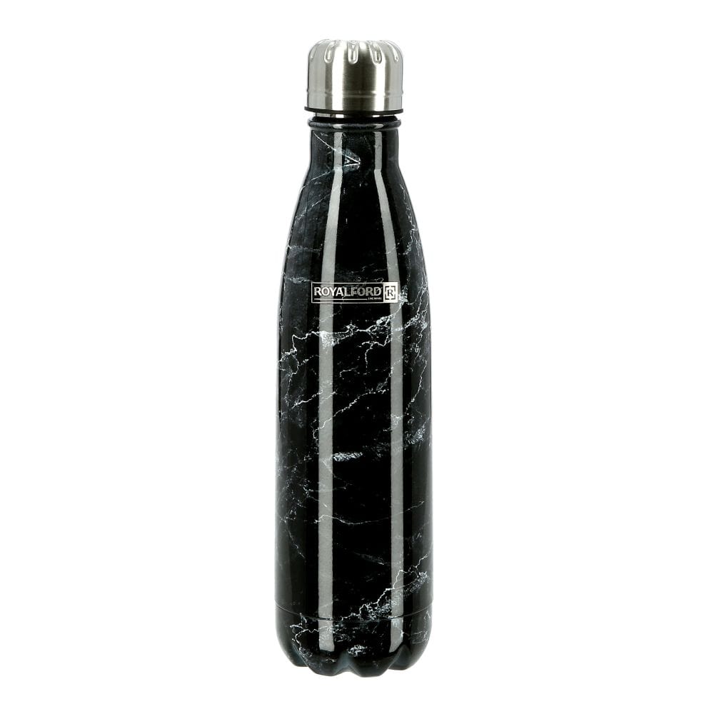 Royalford Home & Kitchen Royalford 500ml SS Marble Vacuum Bottle Black 1x24 - (RF9476)