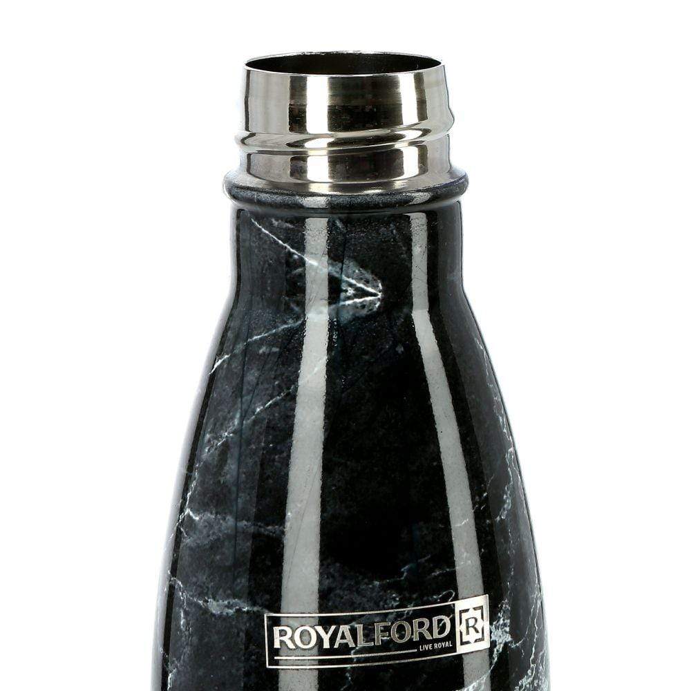 Royalford Home & Kitchen Royalford 500ml SS Marble Vacuum Bottle Black 1x24 - (RF9476)