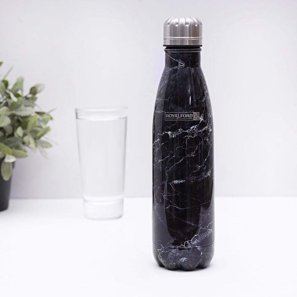 Royalford Home & Kitchen Royalford 500ml SS Marble Vacuum Bottle Black 1x24 - (RF9476)