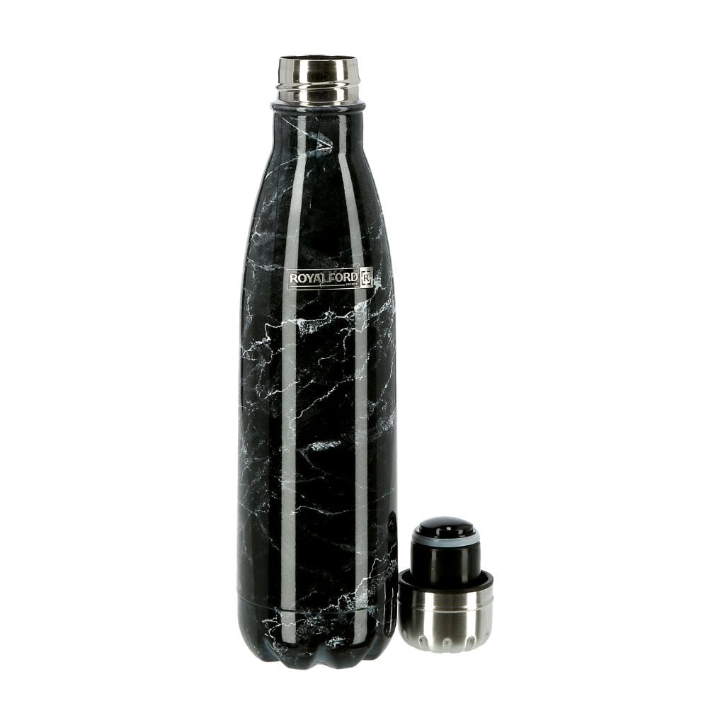 Royalford Home & Kitchen Royalford 500ml SS Marble Vacuum Bottle Black 1x24 - (RF9476)