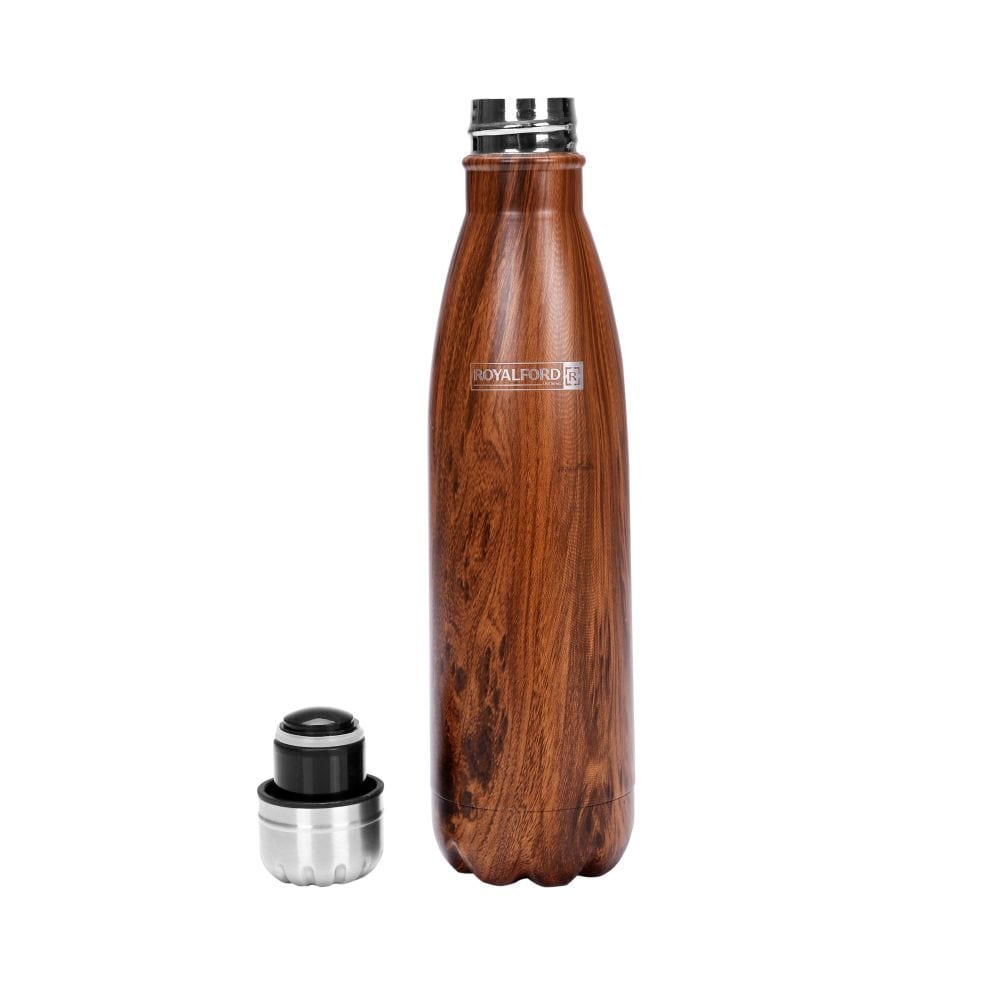 Royalford Home & Kitchen Royalford 500ml SS Marble Vacuum Bottle Brown 1x24 - (RF9475)