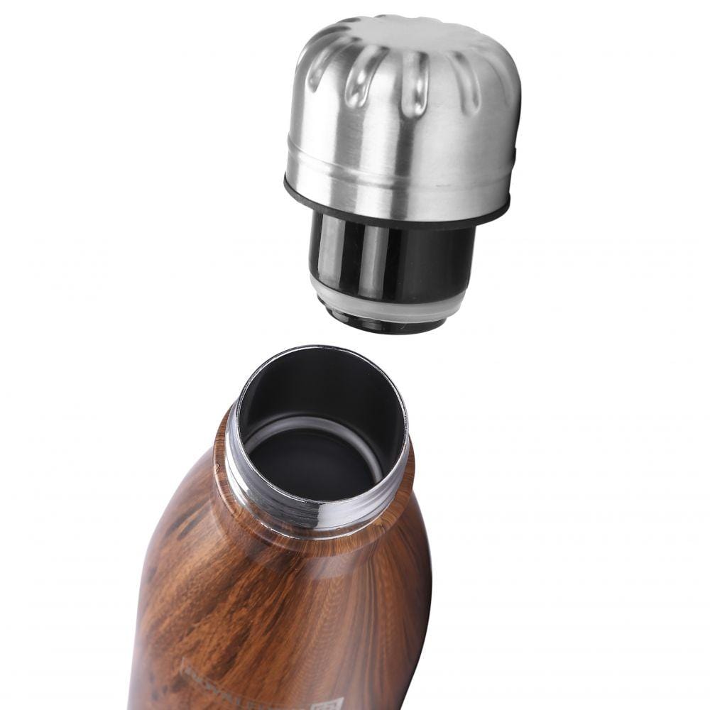 Royalford Home & Kitchen Royalford 500ml SS Marble Vacuum Bottle Brown 1x24 - (RF9475)