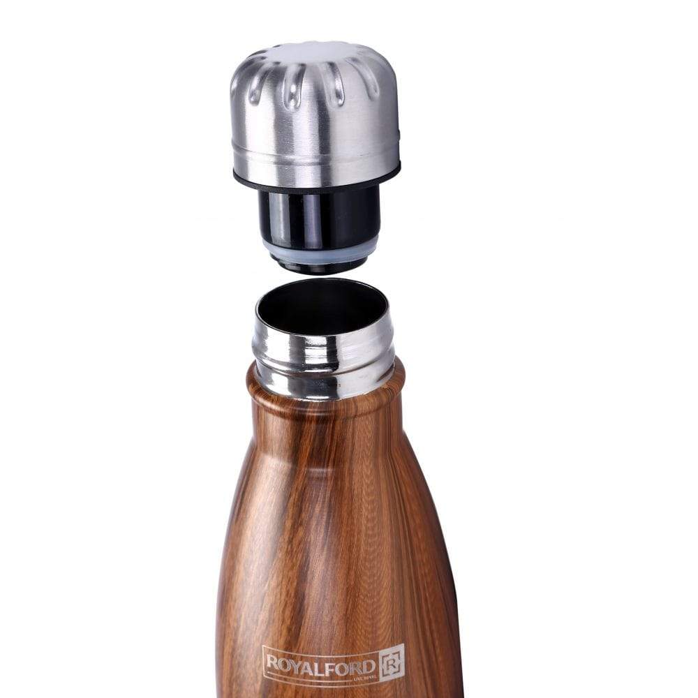 Royalford Home & Kitchen Royalford 500ml SS Marble Vacuum Bottle Brown 1x24 - (RF9475)