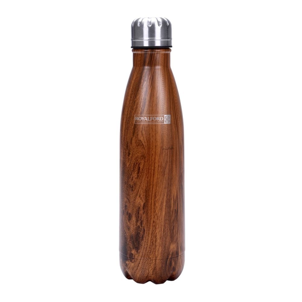 Royalford Home & Kitchen Royalford 500ml SS Marble Vacuum Bottle Brown 1x24 - (RF9475)