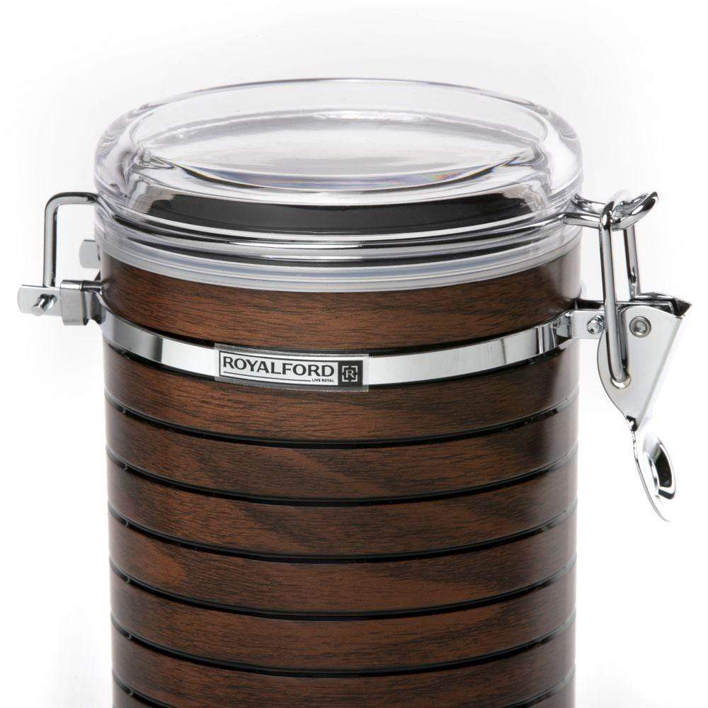 Royalford Home & Kitchen Royalford Cherrywood Acrylic Canister 1050ml 1x24 - (RF8223)