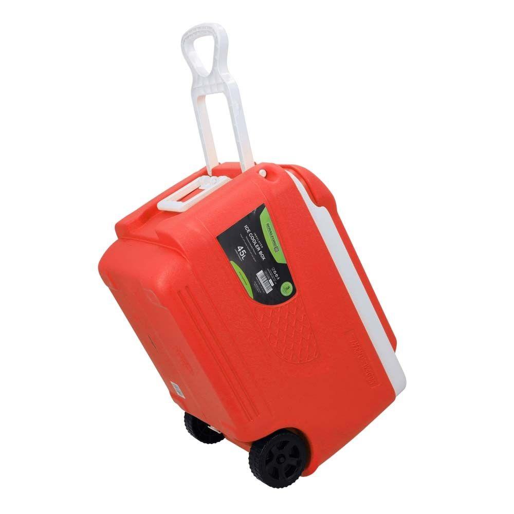 Royalford Outdoor Royalford 45L Insulated Trolley Ice Cooler Box- Red