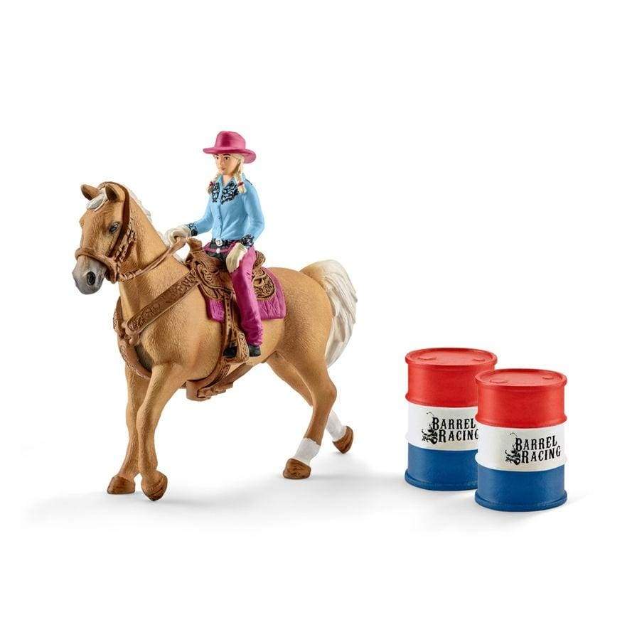 Schleich toys Schleich Barrel Racing with Cowgirl Set