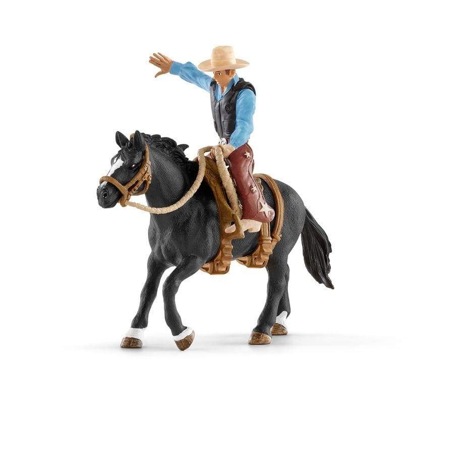 Schleich toys Schleich Saddle Bronc Riding with Cowboy Set