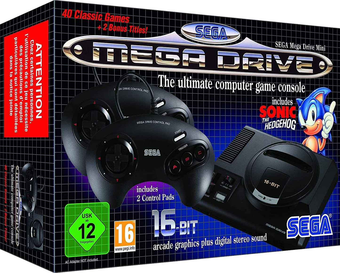 Sega Gaming SEGA Mega Drive Mini Console - Black