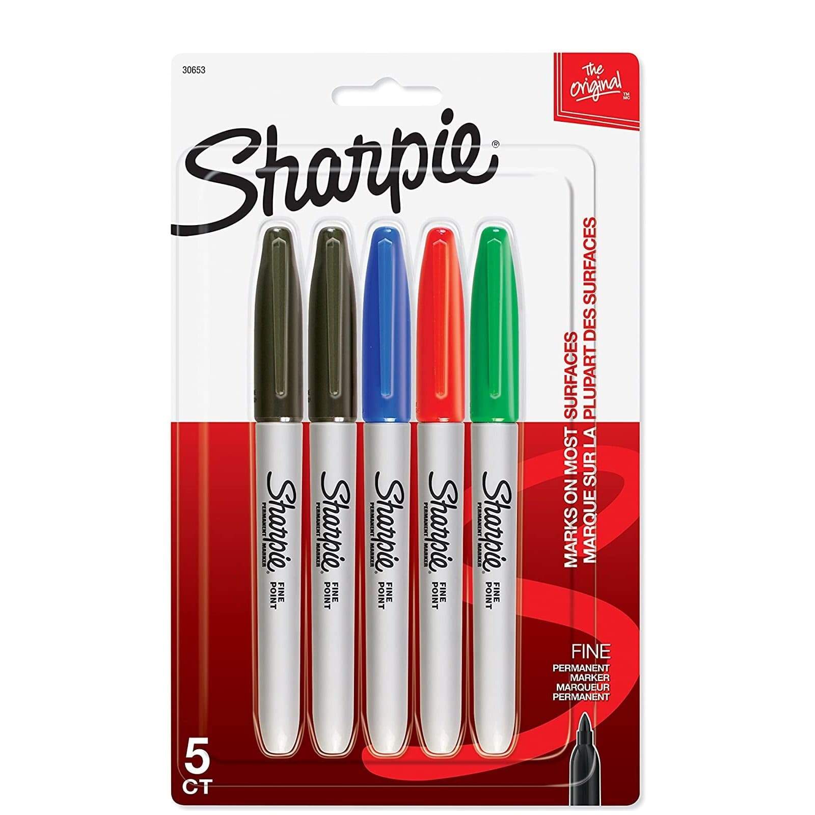 Sharpie School Sharpie Fin Permanent Marker Marqueur Permanent 5CT