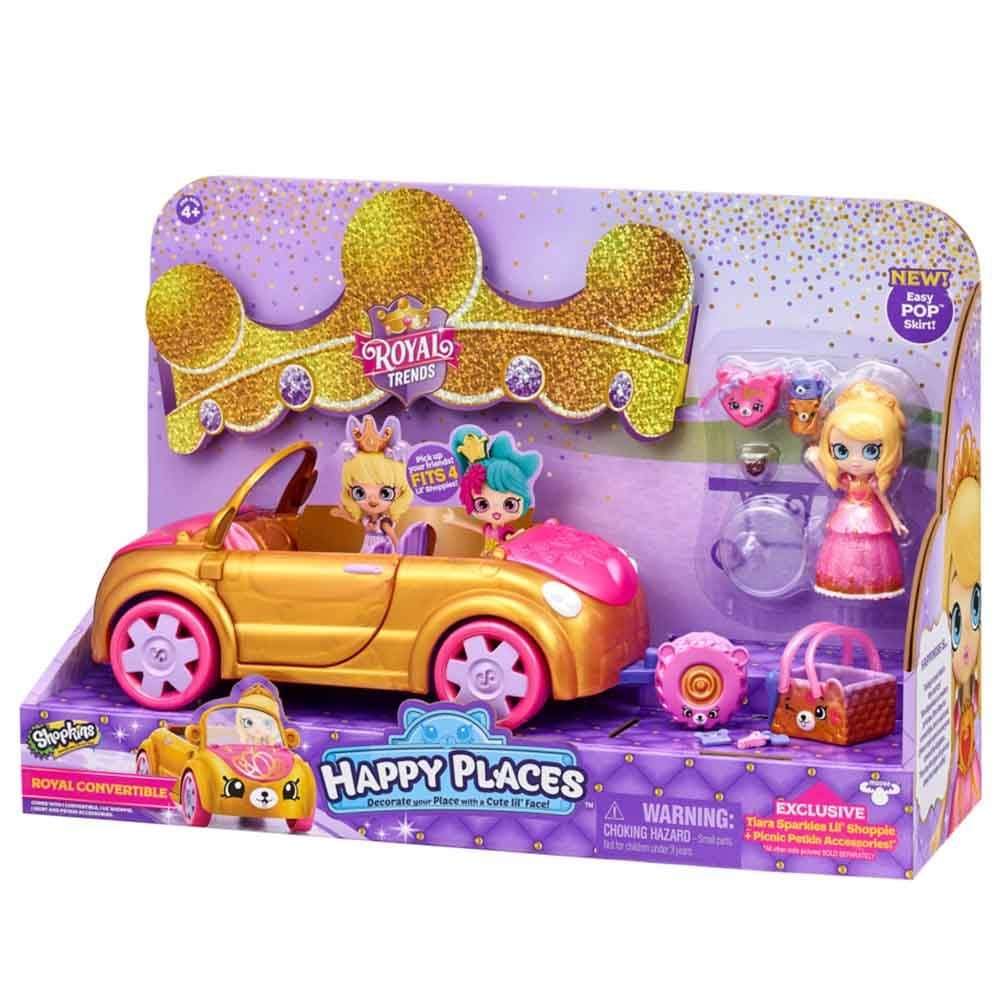 Shopkins Toys Shopkins Happy Places S7 Royal Trends Convertible Car Playset (57577)