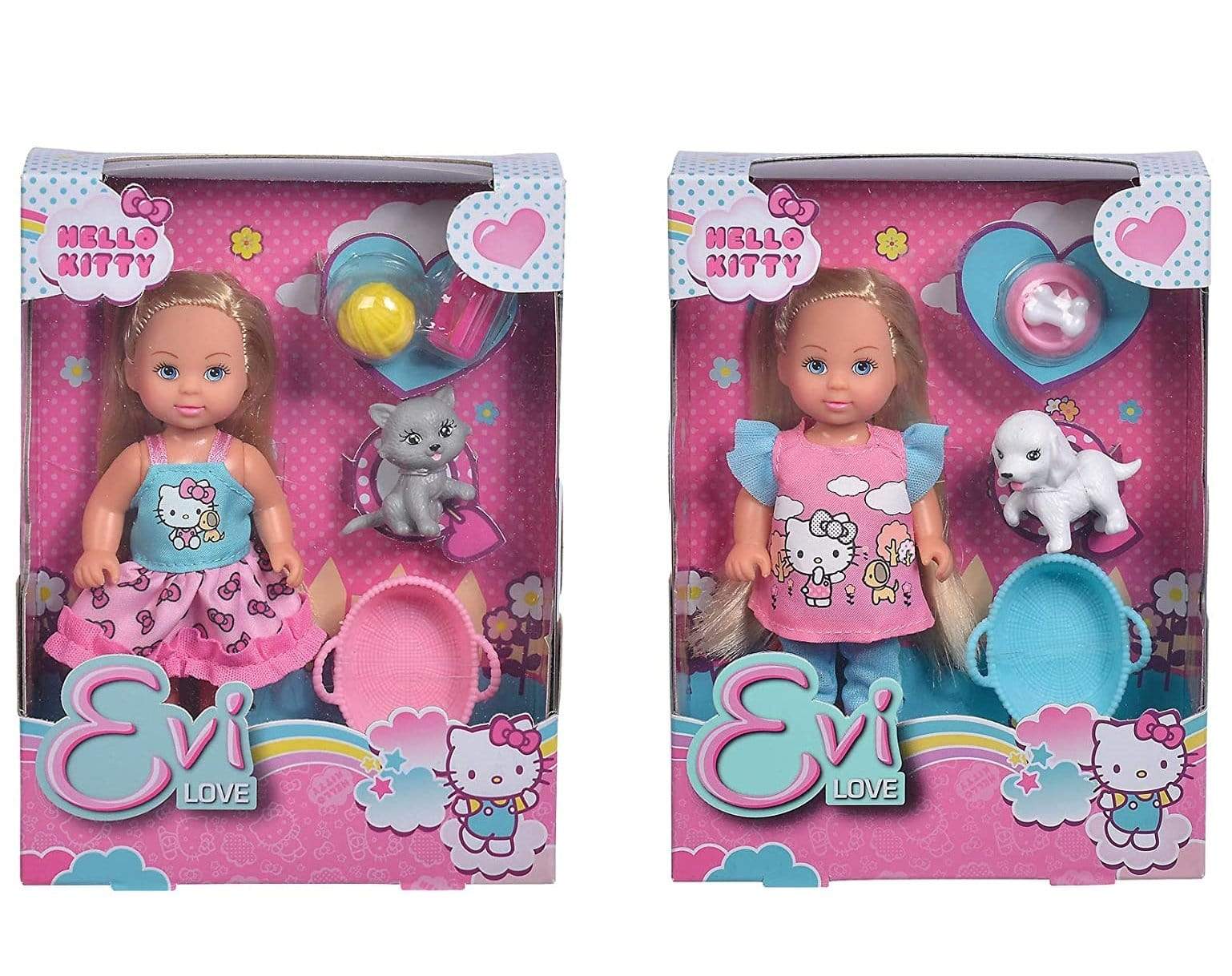 Simba Toys Hello Kitty Evi Love Animal, 2 Assorted