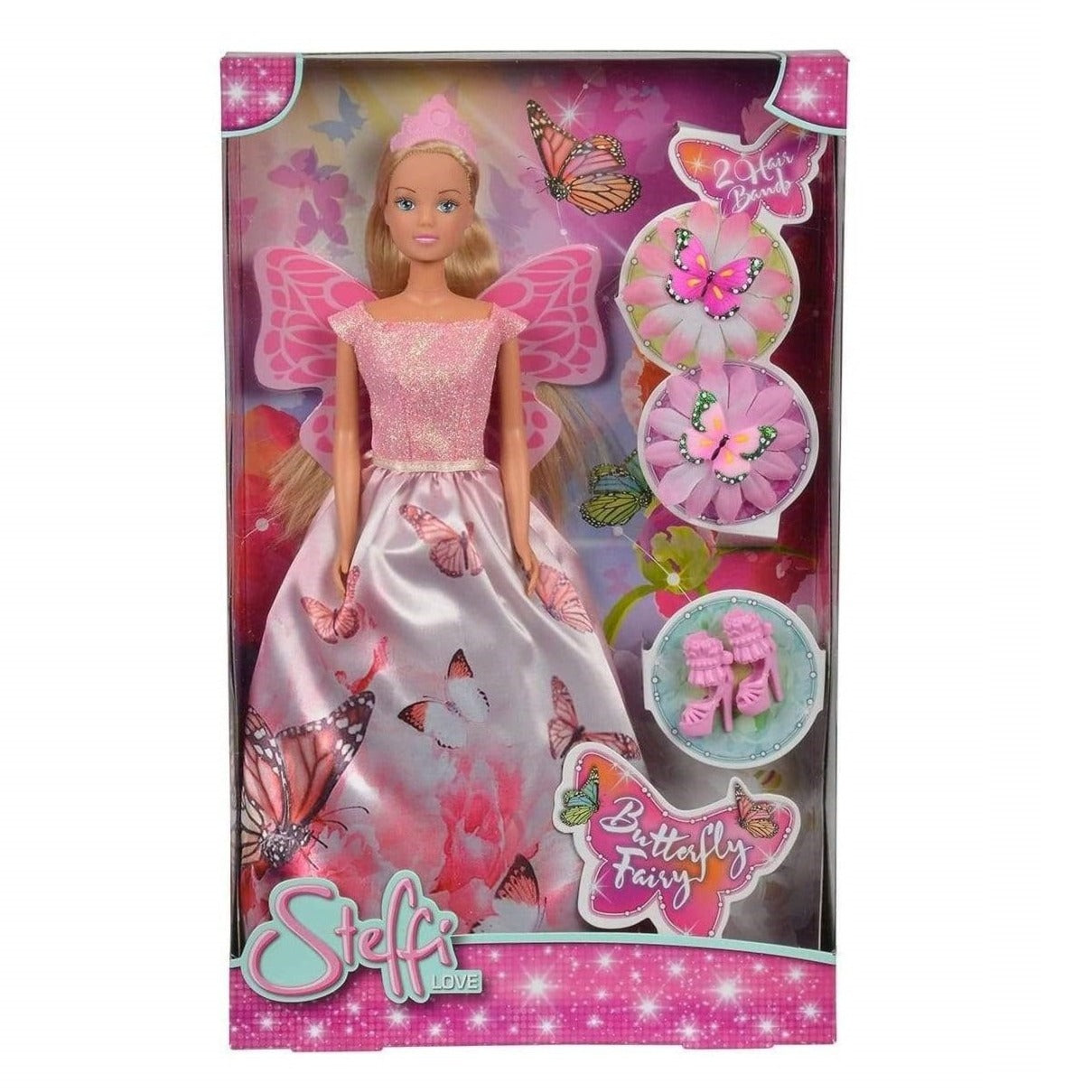 Simba Toys Simba Steffi Love Butterfly Princess With 2 Hair Ties, 29cm