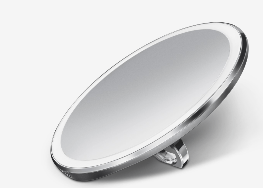 Simple Human Sensor Compact Mirror Stainless Steel [10 Cm]