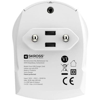 SKROSS Electronics SKROSS Euro USB Charger V1/2xUSB