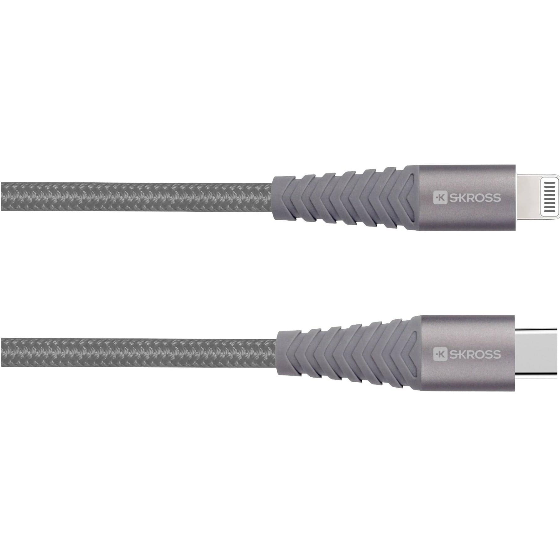 SKROSS Electronics SKROSS Steel Line, Lightning MFI - Type-C 1m Space Gray