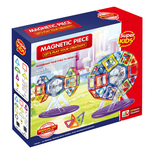 SUPER KIDS Arts & Crafts SUPER KIDS Magnetic Building Blocks (56-pieces) Deluxe Building Set