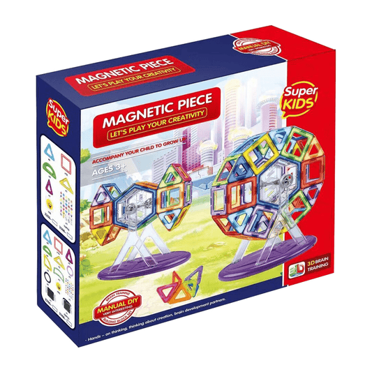 SUPER KIDS Arts & Crafts SUPER KIDS Magnetic Building Blocks Carnival Set (66-pieces) Deluxe Building Set.