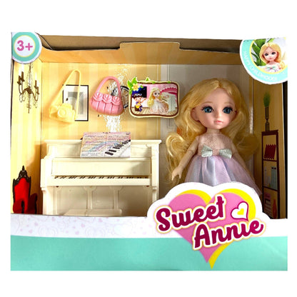Sweet Annie Toys Sweet Annie 6.5" Doll Piano Playset