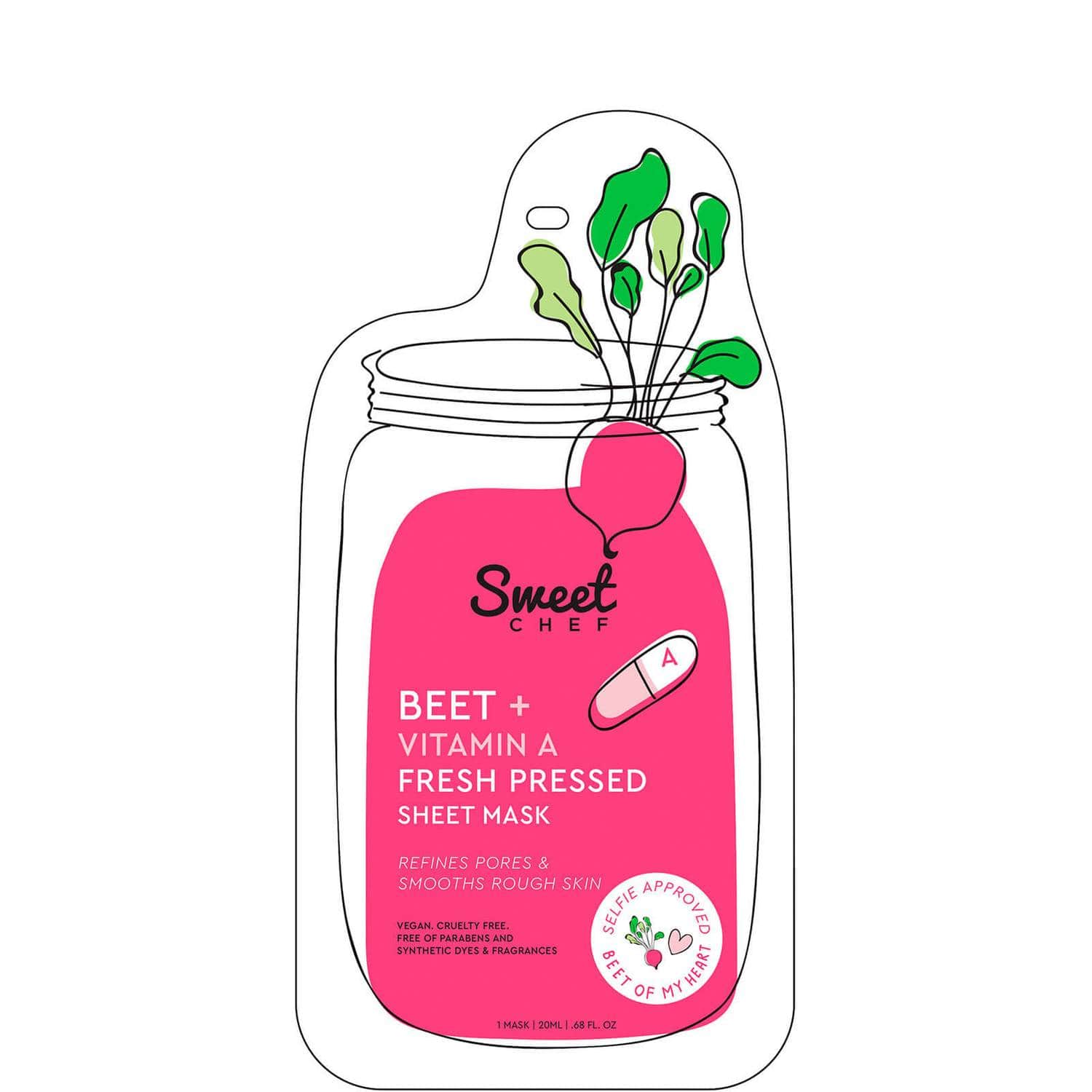 Sweet Chef Beauty Sweet Chef Beet + Vitamin A Sheet Mask 20ml