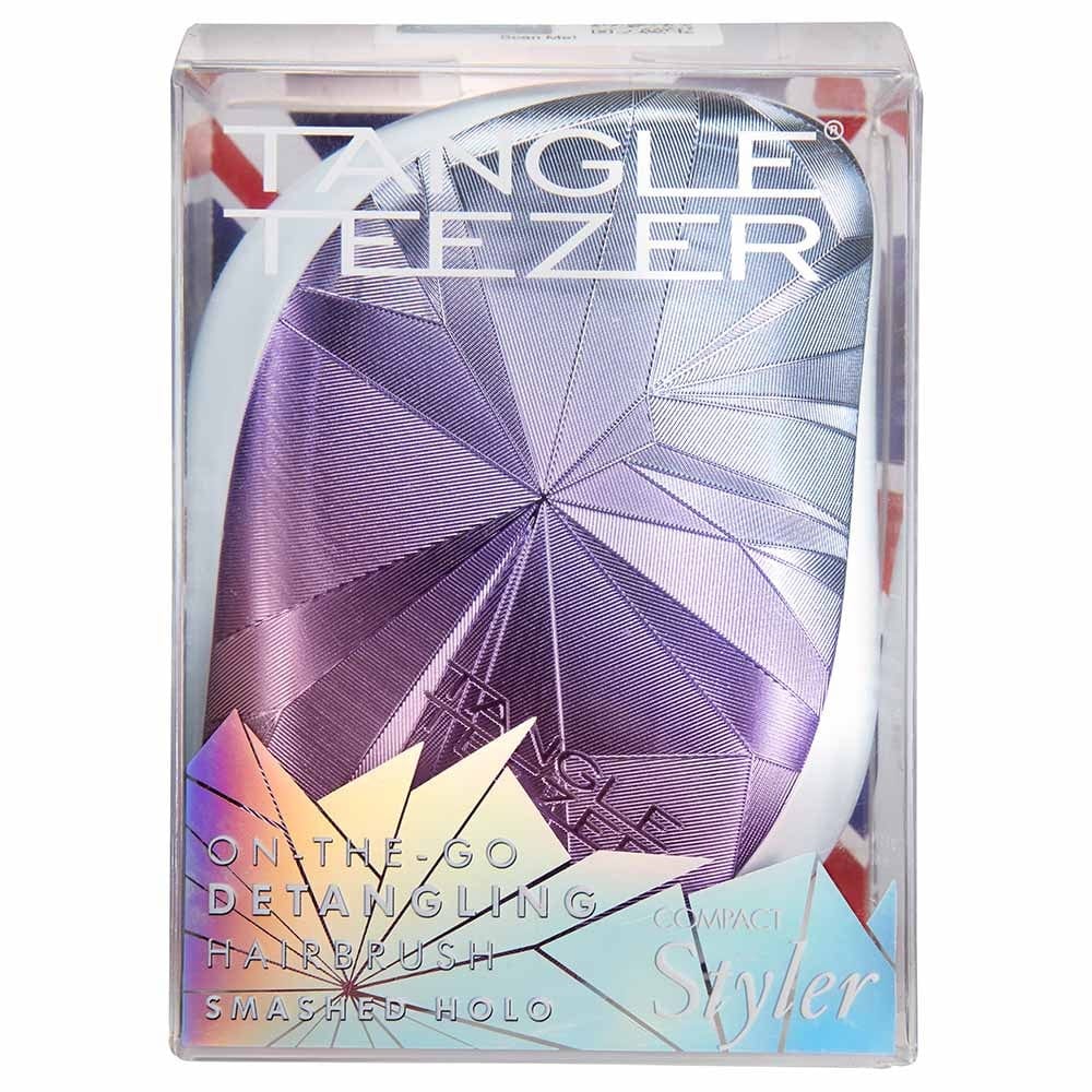Tangle Teezer Beauty Compact Brush Styler - Smashed Holo Blue / Pink