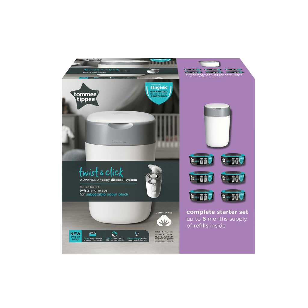 Tommee Tippee Babies Tommee Tippee - Twist & Click- White + 6Pc Refill