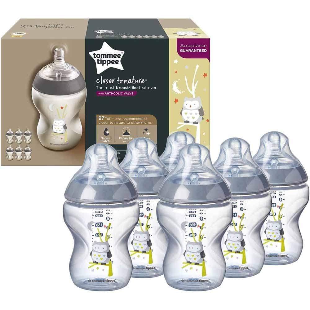 Tommee Tippee baby accessories Tommee Tippee Closer to Nature Feeding Bottle, 260ml x 6  -Boy