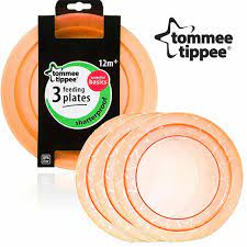 Tommee Tippee baby accessories Tommee Tippee Essentials Plates Pack of 3 - Orange
