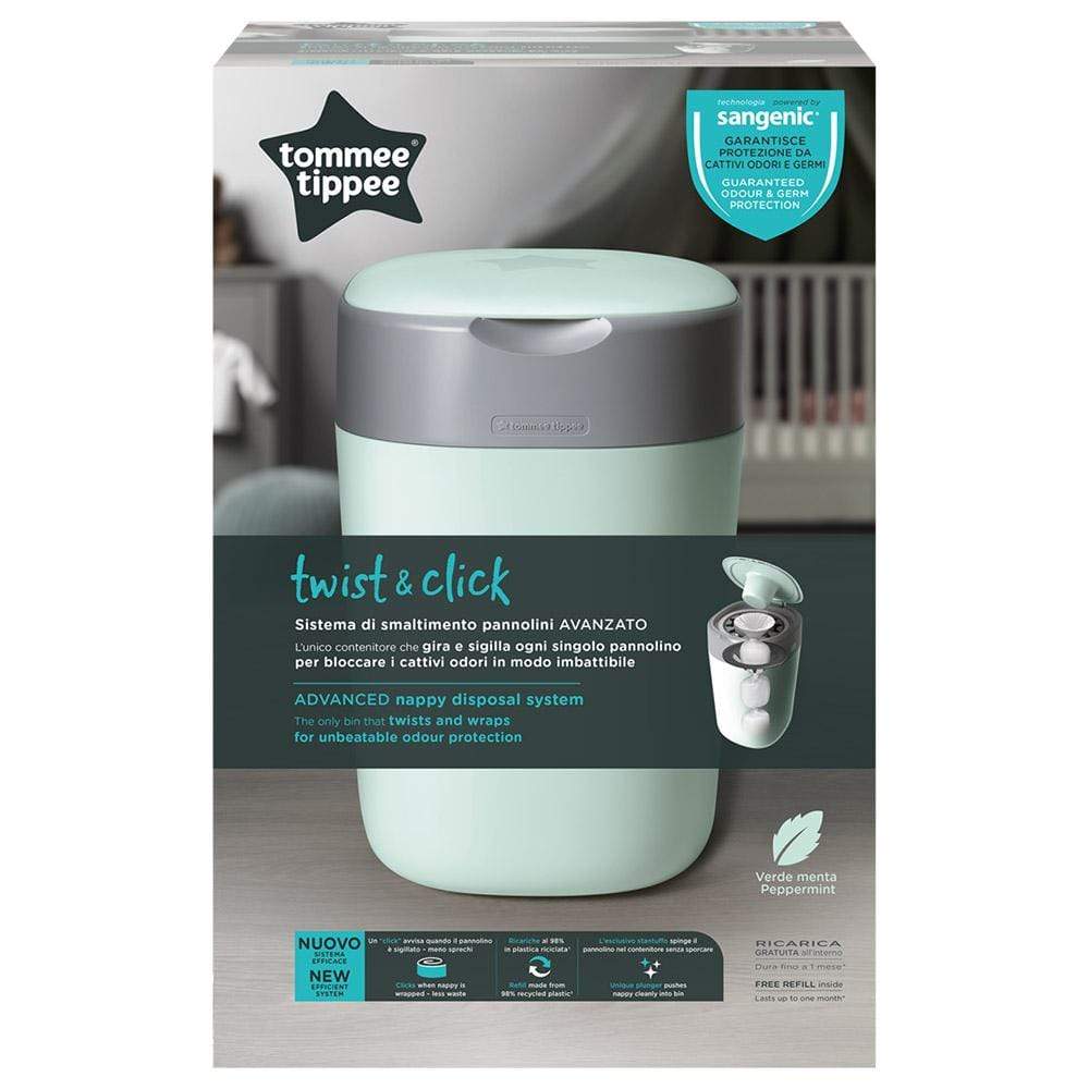 Tommee Tippee baby accessories Tommee Tippee Twist & Click, Advanced Nappy Disposal Bin Sangenic Tec -Green