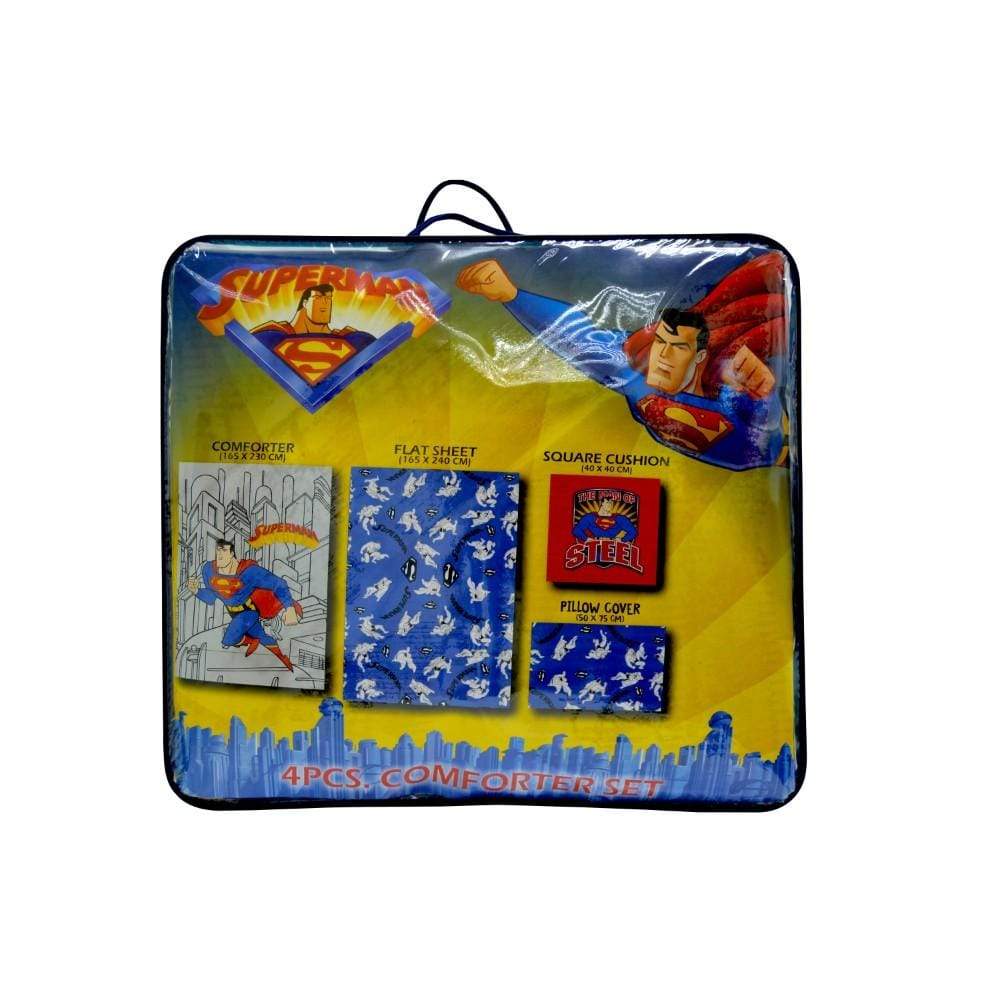 WB kids bedding Bedding Kids Superman 4 Pcs Comforter Set