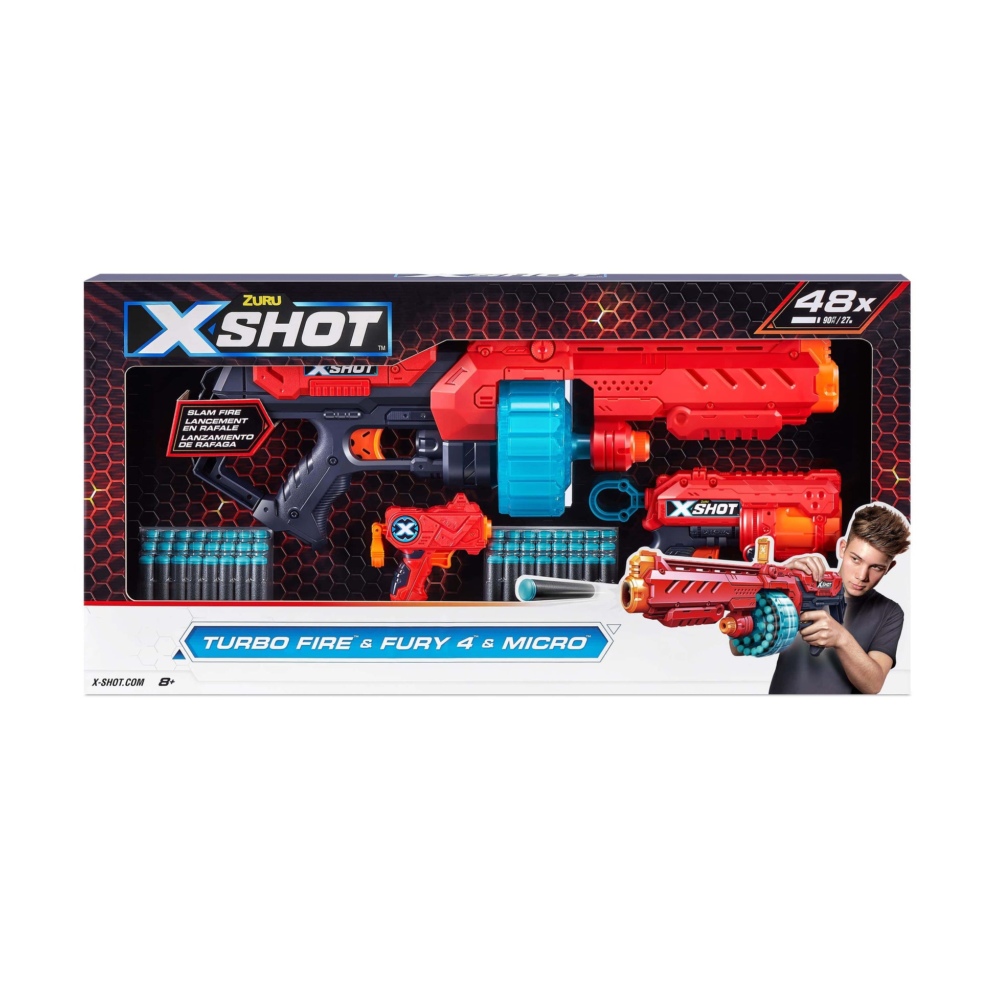X-Shot Toys X-Shot Combo Pack Turbo Fire/Fury 4 & Micro