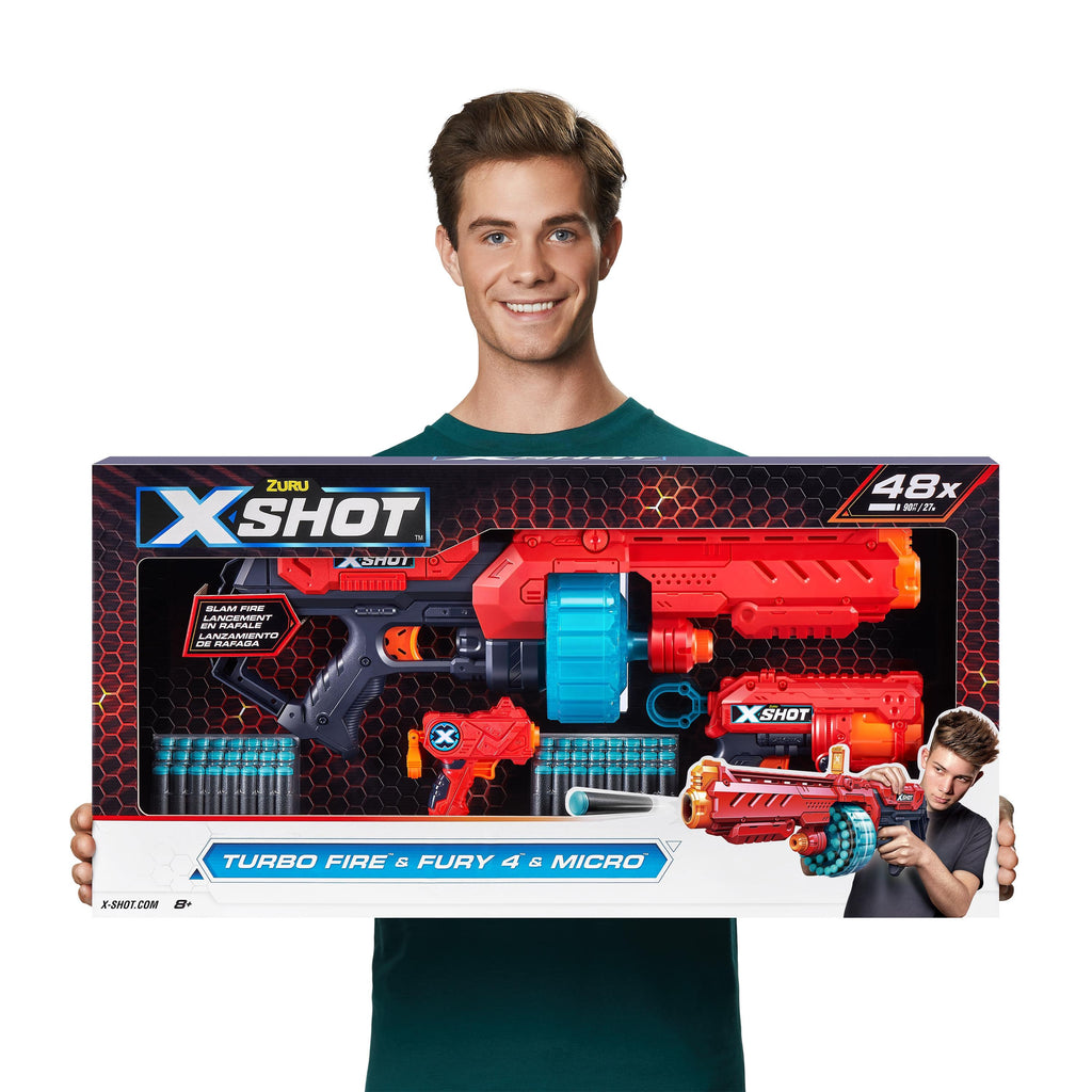 X-Shot Toys X-Shot Combo Pack Turbo Fire/Fury 4 & Micro