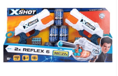 X-Shot Double Reflex 6, 6 Cans 16 Darts