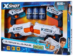 X-Shot Toys X-Shot Excel - Combo Pack (2  Kickback,2 REFLEX 6, 3Cans,48Darts)