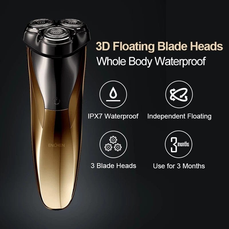 Xiaomi Electronics Enchen BlackStone 3CJ Electric Shaver IPX7 Waterproof USB Rechargeable - Gold